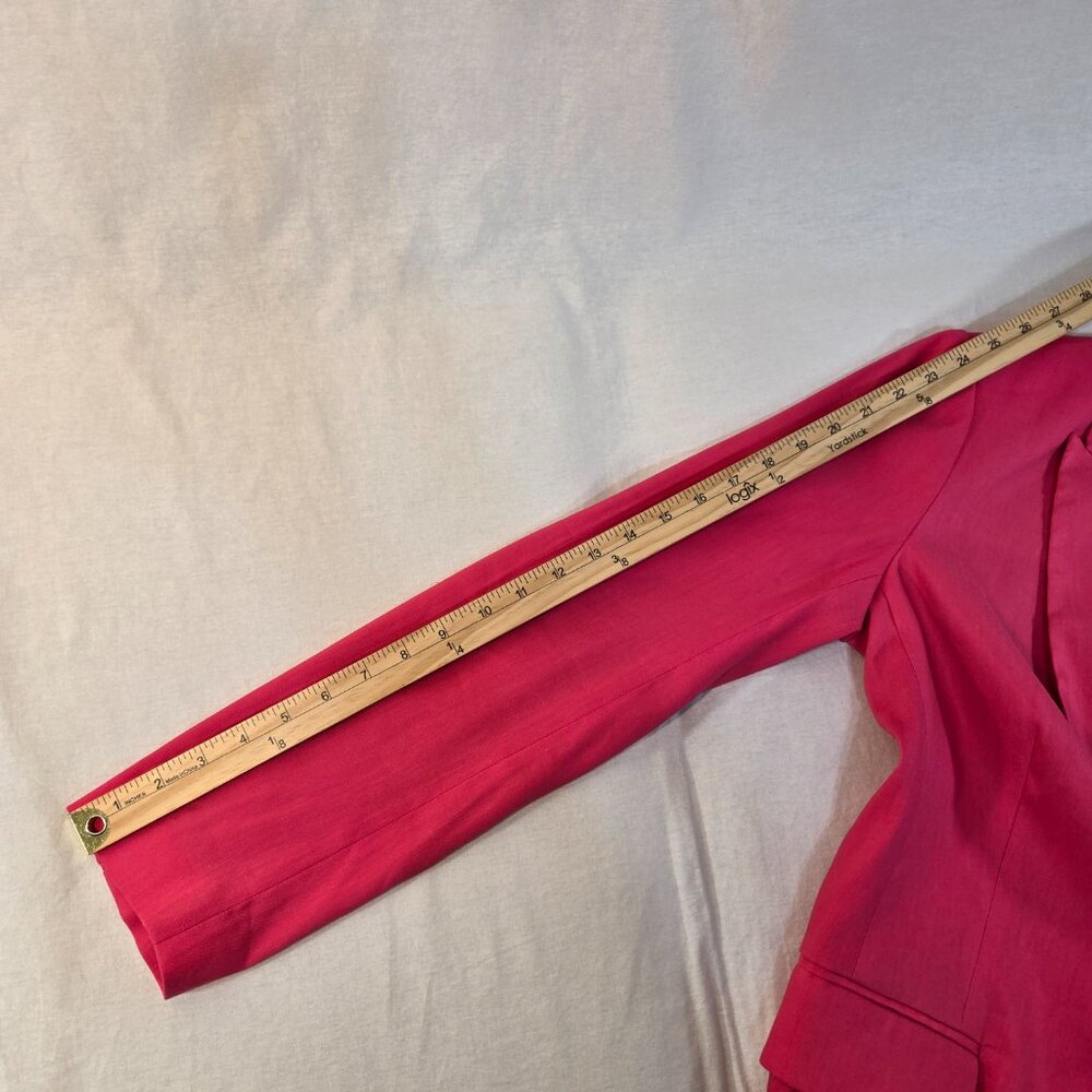 MILLY Legally Blonde Officecore Fuchsia Linen Rayon Blazer Size 8 New NO Tags! - Picture 16 of 16